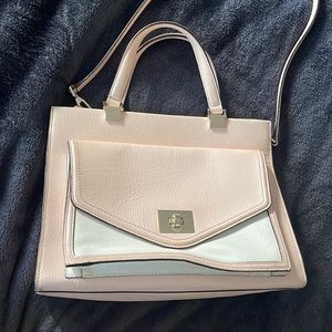 Kate spade pink & white hand bag